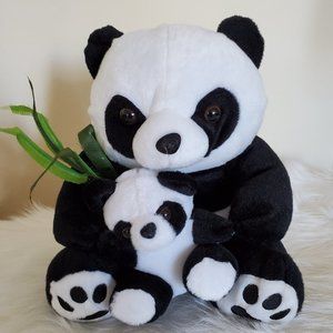 MAMA PANDA BEAR AND BABY - STUFFED PLUSH ANIMALS
